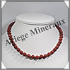 JASPE ROUGE - Collier Perles 8 mm - 43 cm - M003 Afrique du Sud