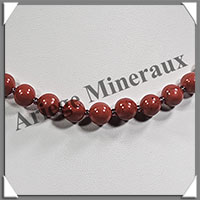 JASPE ROUGE - Collier Perles 8 mm - 43 cm - M003