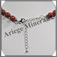 JASPE ROUGE - Collier Perles 8 mm - 43 cm - M003