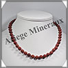 JASPE ROUGE - Collier Perles 8 mm - 46 cm - M004 Afrique du Sud