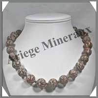 JASPE ZEBRE - Collier Perles 15 mm - 50 cm - M001