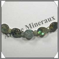 LABRADORITE - Collier Perles Ovales Facetes 10x12 mm - 46 cm - C001