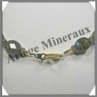 LABRADORITE - Collier Perles Ovales Facetes 10x12 mm - 46 cm - C001