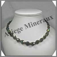 LABRADORITE - Collier Perles Ovales Facetes 10x12 mm - 44 cm - C003