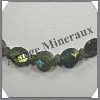 LABRADORITE - Collier Perles Ovales Facetes 10x12 mm - 44 cm - C003