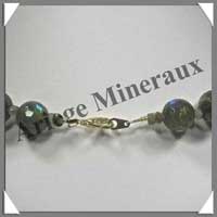 LABRADORITE - Collier Perles Facetes 14 mm - 46 cm - C001