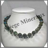 LABRADORITE - Collier Perles Facetes 14 mm - 45 cm - C005
