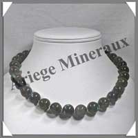 LABRADORITE - Collier Perles 14 mm - 46 cm - M001