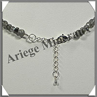 LABRADORITE - Collier Perles 4 et 10 mm en altern - 43 cm - M001