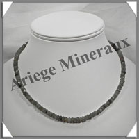 LABRADORITE - Collier Soucoupes Facetes 3x5 mm - 41 cm - M001