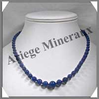 LAPIS LAZULI - Collier Perles 4  10 mm en dgrad - 44 cm - M001