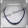 LAPIS LAZULI - Collier Perles 4  10 mm en dgrad - 45 cm - M003 Afghanistan