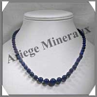 LAPIS LAZULI - Collier Perles 4  10 mm en dgrad - 45 cm - M003