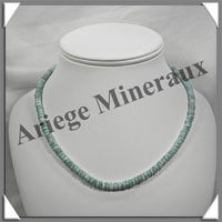 LARIMAR - Collier Compos - Disques 7x3 mm - 42 cm - M001