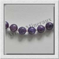 LEPIDOLITE - Collier Perles 8 mm - 49 cm - M002