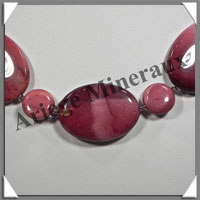 MOKAITE - Collier Compos - 3 Ovales 35x25 mm et Disques 10 mm en dgrad - 46 cm - C017