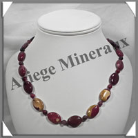 MOKAITE - Collier Compos - Ovales 18x12 mm et Perles 4 mm alterns - 49 cm - C035