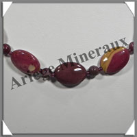 MOKAITE - Collier Compos - Ovales 18x12 mm et Perles 4 mm alterns - 49 cm - C035