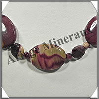 MOKAITE - Collier Compos - 3 Ovales 35x25 mm et Disques 14 mm en dgrad - 46 cm - C041