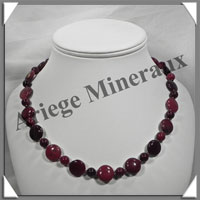MOKAITE - Collier Compos - Disques 14 mm et Perles 8 mm alterns - 47 cm - C030