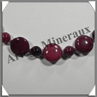MOKAITE - Collier Compos - Disques 14 mm et Perles 8 mm alterns - 47 cm - C030