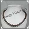 OBSIDIENNE BRUNE - Collier Perles 10 mm - 50 cm - M001 Mexique