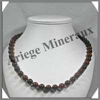 OBSIDIENNE BRUNE - Collier Perles 10 mm - 50 cm - M001