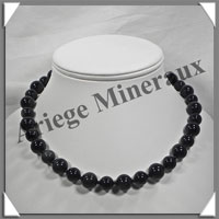 OEIL CELESTE - Collier Perles 10 et 12 mm en altern - 43 cm - A004