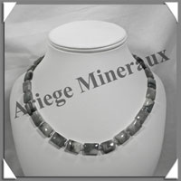 OEIL DE CHAT (ou CYMOPHANE) - Collier Compos - Rectangles 15x10 mm - 47 cm - C022