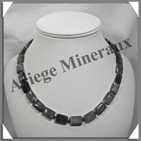 OEIL DE CHAT (ou CYMOPHANE) - Collier Compos - Rectangles 15x10 mm - 47 cm - C023