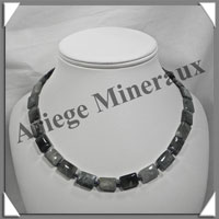 OEIL DE CHAT (ou CYMOPHANE) - Collier Compos - Rectangles 15x10 mm - 45 cm - C025