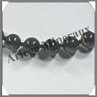 OEIL DE FER - Collier Perles 10 mm - 44 cm - M001