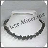 OEIL DE FER - Collier Perles 10 mm - 43 cm - M002