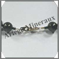 OEIL DE FER - Collier Perles 10 mm - 43 cm - M002