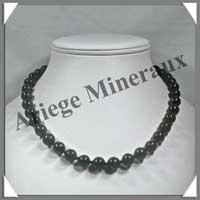 OEIL DE FER - Collier Perles 10 mm - 43 cm - M003