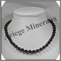 ONYX NOIR - Collier Perles 8 mm - 45 cm - M001