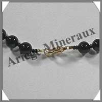 ONYX NOIR - Collier Perles 8 mm - 46 cm - M002