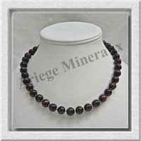 OEIL DE TAUREAU - Collier Perles 10 mm - 46 cm - A001