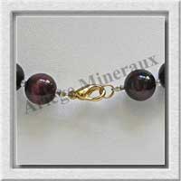 OEIL DE TAUREAU - Collier Perles 10 mm - 46 cm - A001