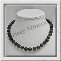 OEIL DE TAUREAU - Collier Perles 10 mm - 46 cm - A002