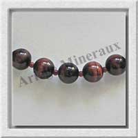 OEIL DE TAUREAU - Collier Perles 10 mm - 46 cm - A003