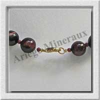 OEIL DE TAUREAU - Collier Perles 10 mm - 46 cm - A004