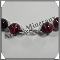 OEIL DE TAUREAU - Collier Perles 14 mm - 46 cm - M001