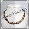 OEIL DE TIGRE - Collier Compos - Coeurs de 12 mm - 44 cm - C004 Afrique du Sud