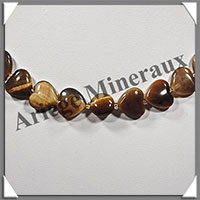 OEIL DE TIGRE - Collier Compos - Coeurs de 12 mm - 44 cm - C004