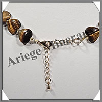 OEIL DE TIGRE - Collier Compos - Coeurs de 12 mm - 44 cm - C005