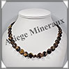 OEIL DE TIGRE - Collier Compos - Coeurs de 12 mm - 44 cm - C006 Afrique du Sud