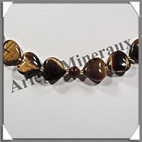 OEIL DE TIGRE - Collier Compos - Coeurs de 12 mm - 44 cm - C006