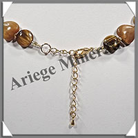 OEIL DE TIGRE - Collier Compos - Coeurs et Disques de 12 mm - 45 cm - C007