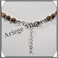 OEIL DE TIGRE - Collier Compos - Carrs de 10  15 mm en dgrad - 41 cm - C001